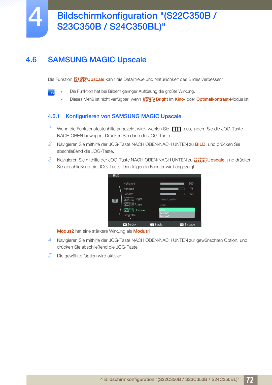 Samsung LS23C350HS/EN, LS22C350HS/EN, LS24C350HS/EN, LS27C350HS/EN, LS22D300NY/EN manual Samsung Magic Upscale 