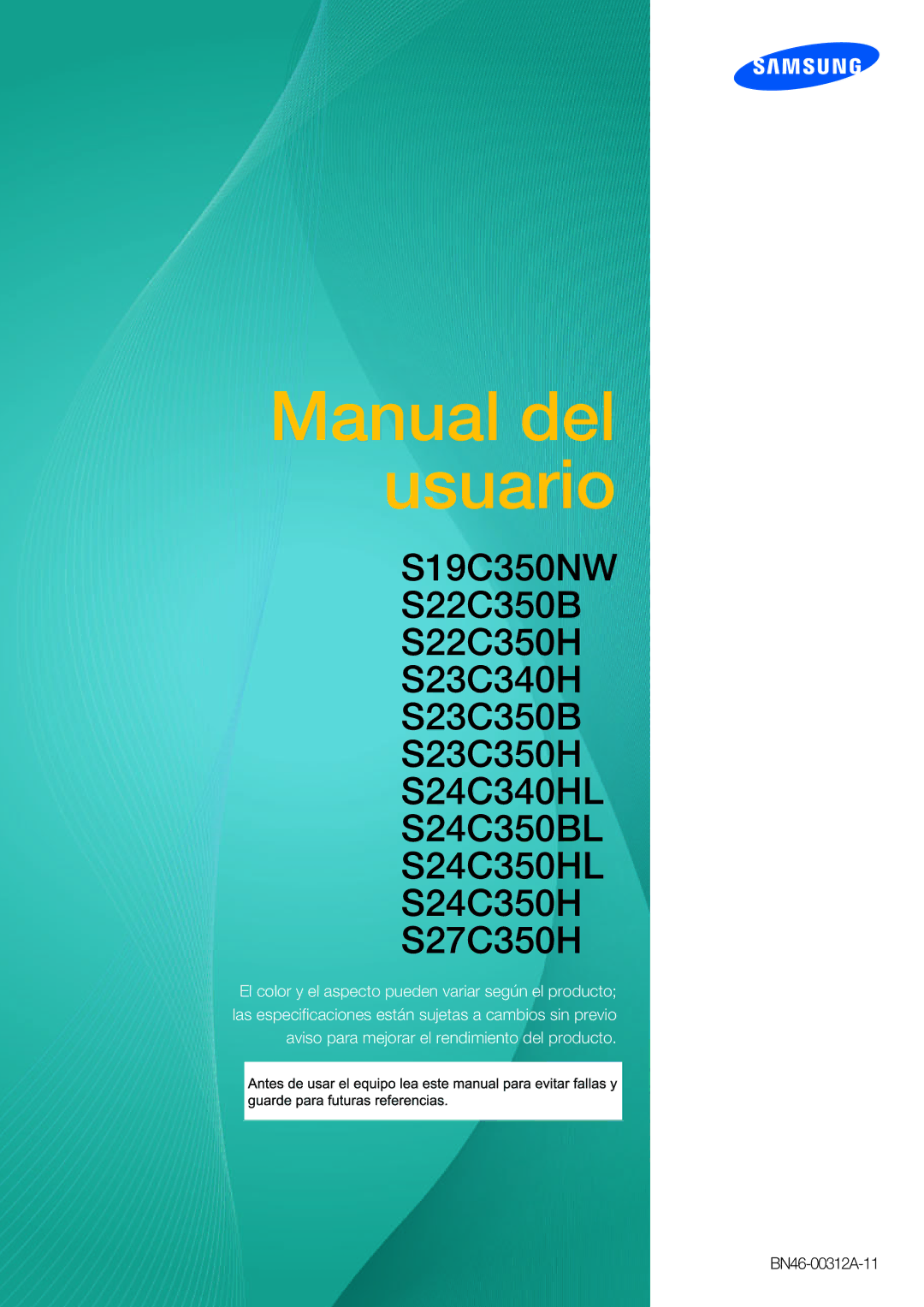 Samsung LS24C350HS/EN, LS22C350HS/EN, LS23C350HS/EN, LS27C350HS/EN, LS22D300NY/EN manual Manual del usuario 