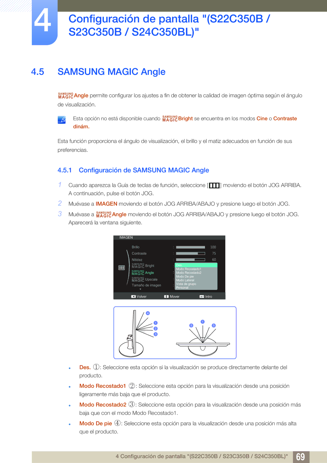 Samsung LS22D300NY/EN, LS22C350HS/EN, LS24C350HS/EN, LS23C350HS/EN, LS27C350HS/EN manual Samsung Magic Angle 