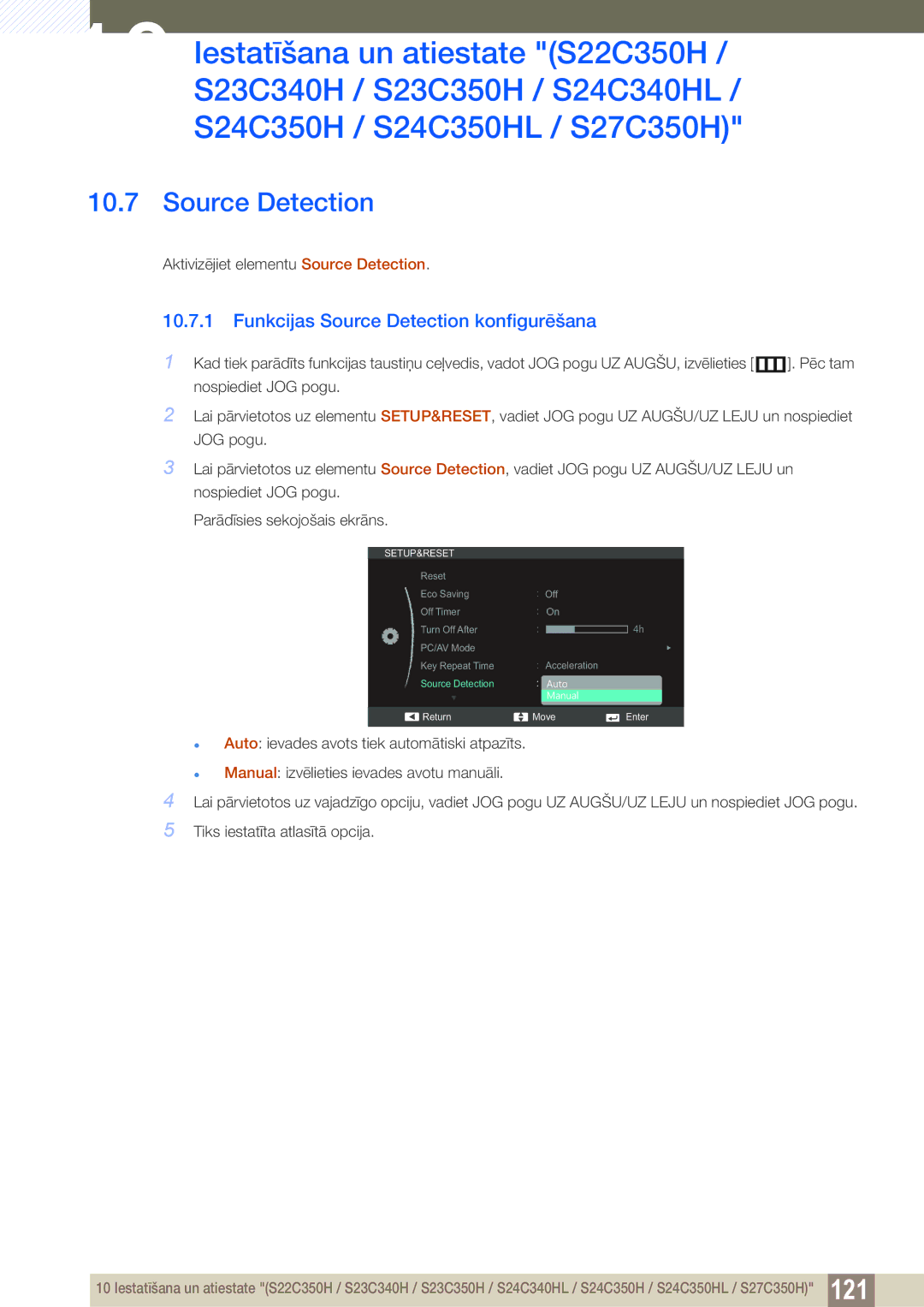 Samsung LS24C350HS/EN, LS22C350HS/EN, LS23C350HS/EN, LS27C350HS/EN, LS22D300NY/EN manual Source Detection 