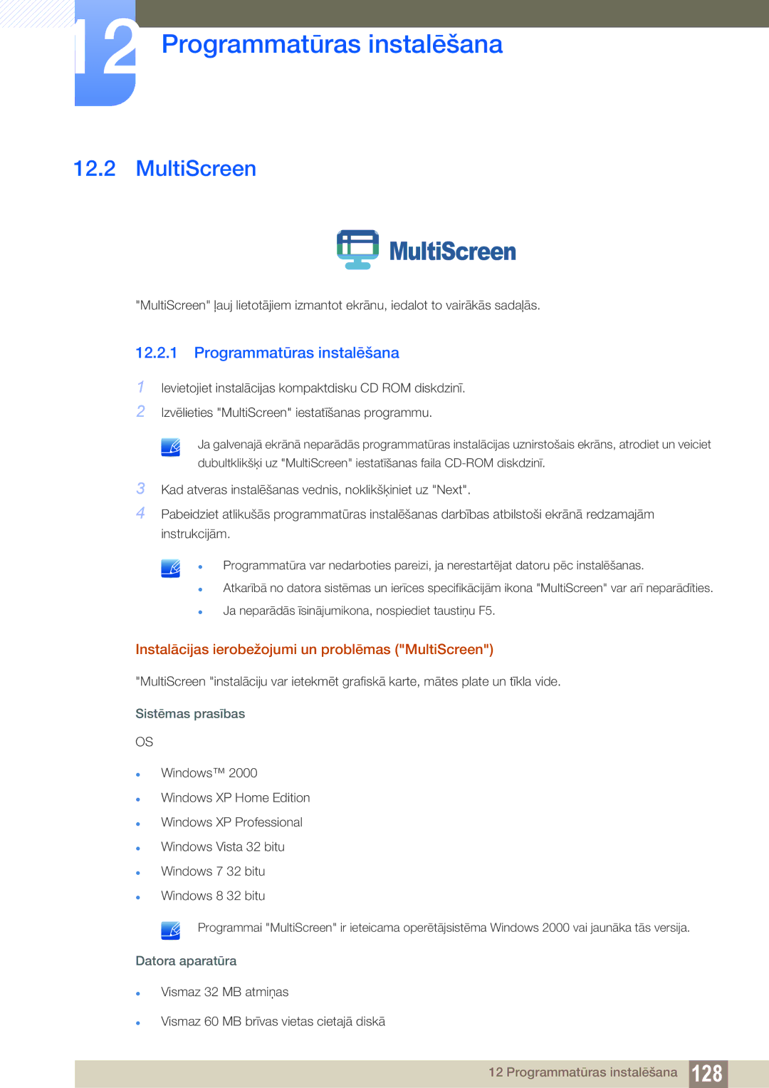 Samsung LS27C350HS/EN, LS22C350HS/EN, LS24C350HS/EN, LS23C350HS/EN, LS22D300NY/EN manual MultiScreen 