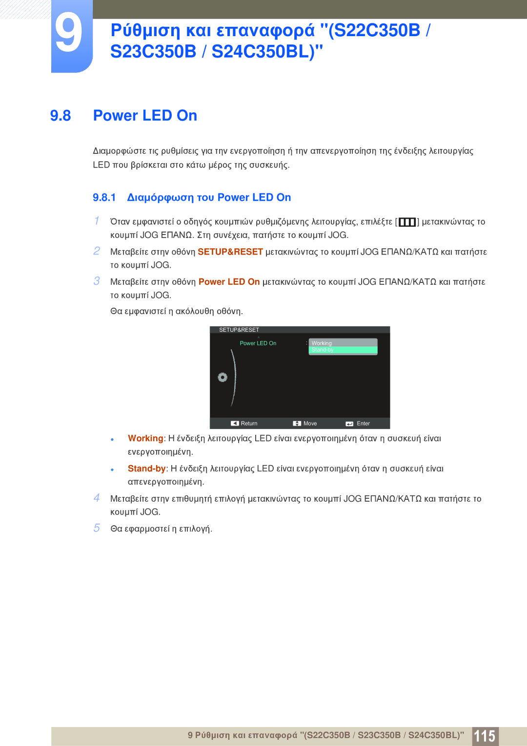 Samsung LS22C350HS/EN, LS24C350HS/EN, LS23C350HS/EN, LS27C350HS/EN, LS22D300NY/EN manual  Working 