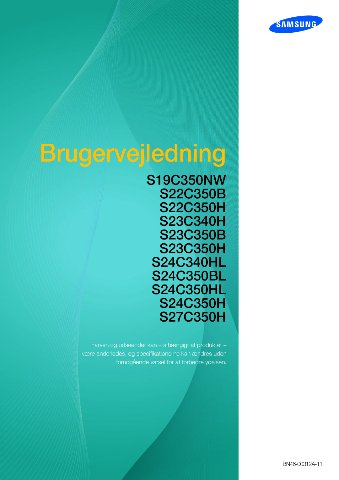 Samsung LS24C350HS/EN, LS22C350HS/EN, LS23C350HS/EN, LS27C350HS/EN manual Brugervejledning 