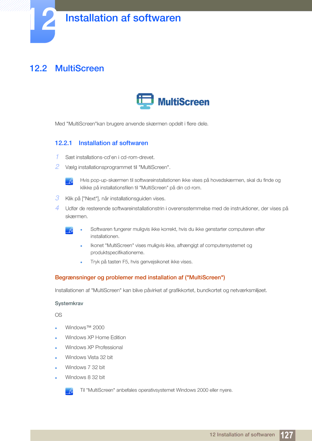 Samsung LS27C350HS/EN, LS22C350HS/EN, LS24C350HS/EN, LS23C350HS/EN manual MultiScreen 