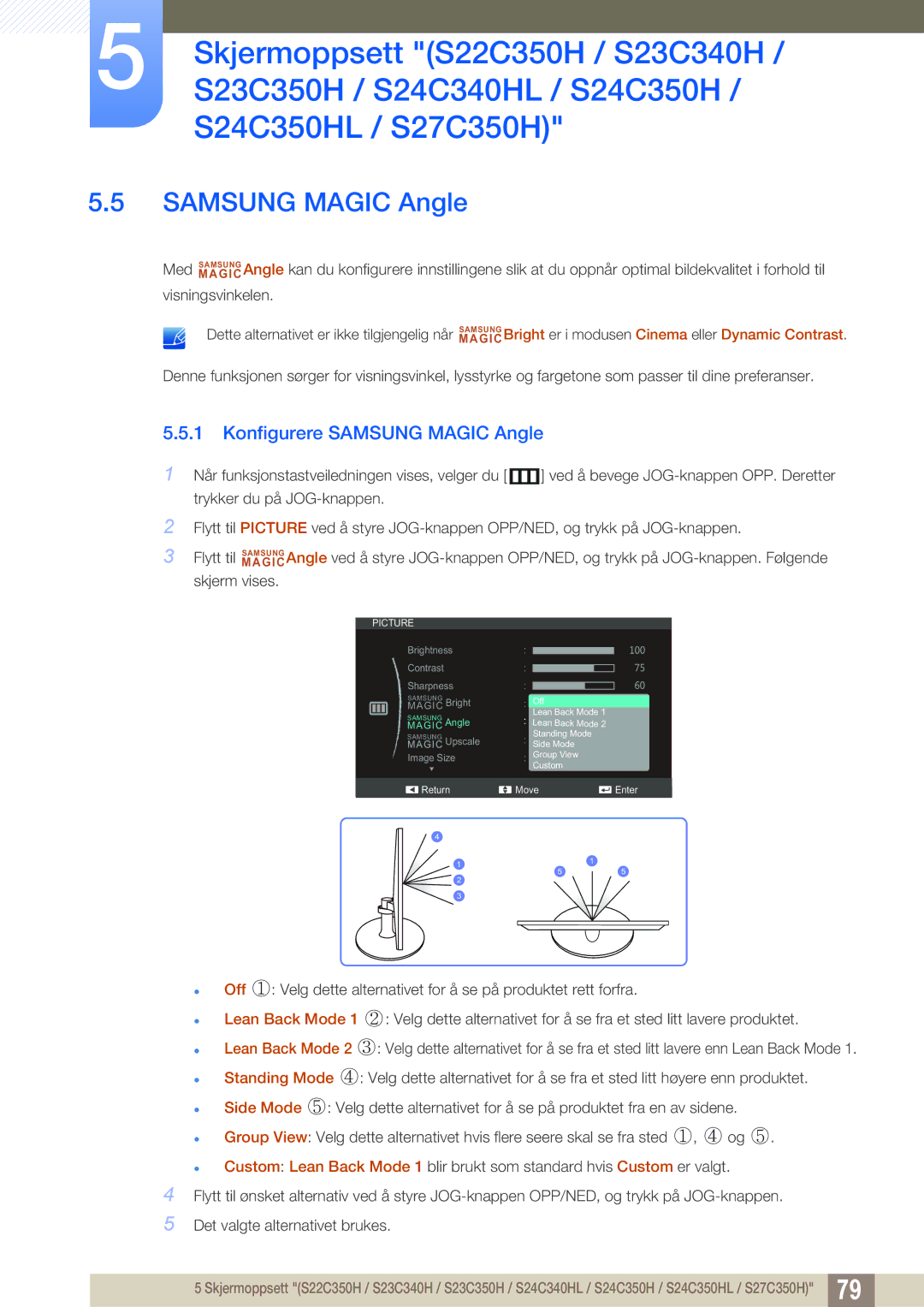 Samsung LS27C350HS/EN, LS22C350HS/EN, LS24C350HS/EN, LS23C350HS/EN manual Samsung Magic Angle 