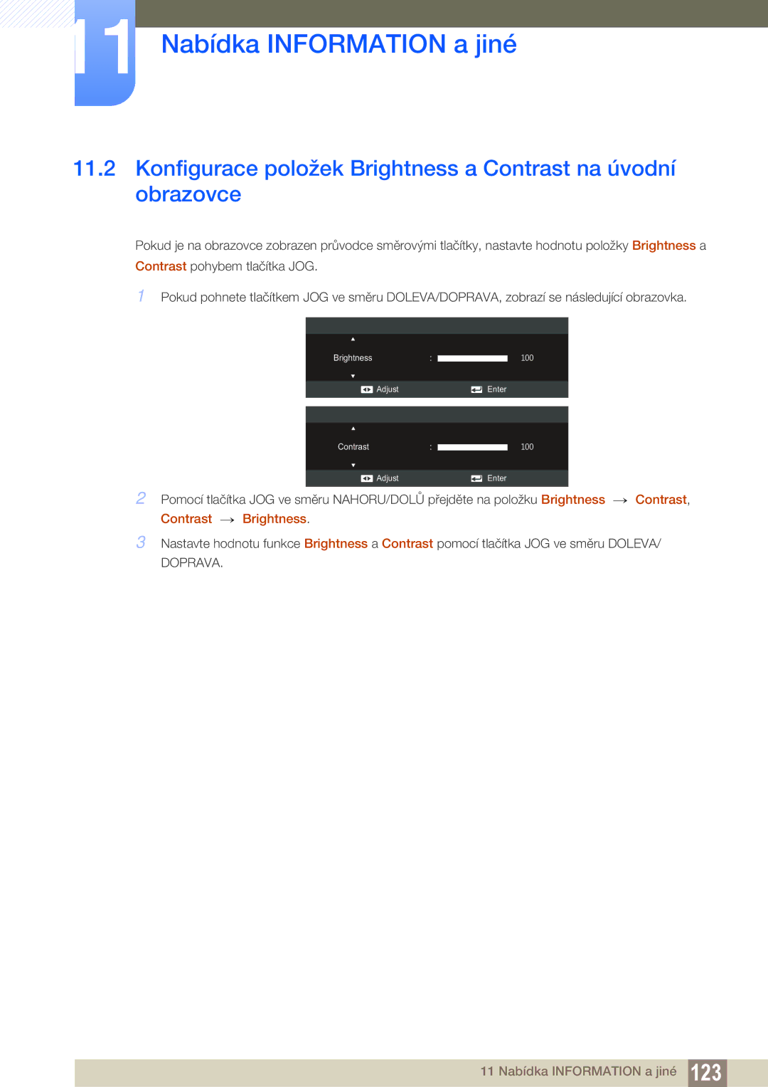 Samsung LS22D300NY/EN, LS22C350HS/EN, LS24C350HS/EN, LS27C350HS/EN manual Contrast → Brightness 