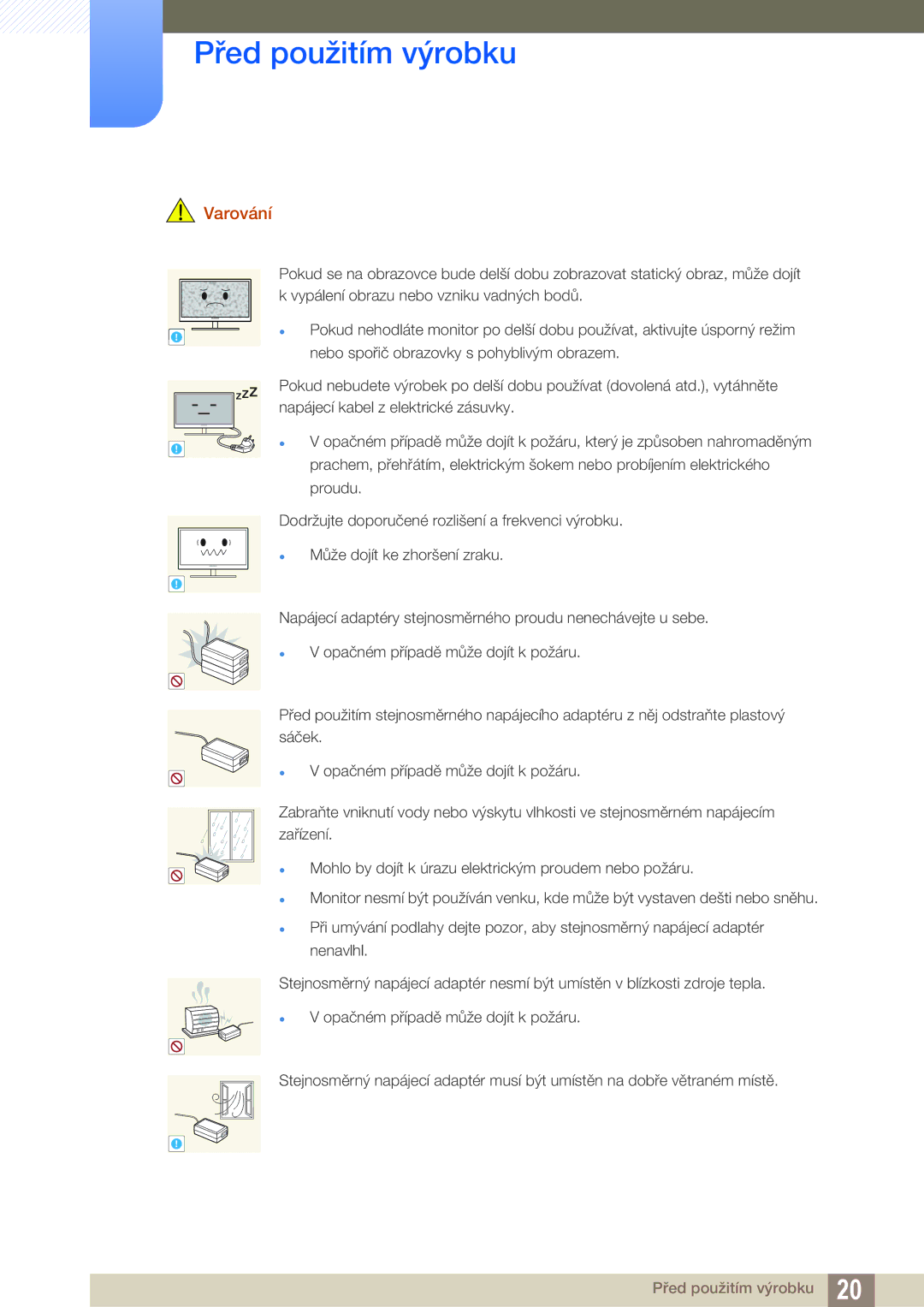 Samsung LS22C350HS/EN, LS24C350HS/EN, LS27C350HS/EN, LS22D300NY/EN manual Varování 