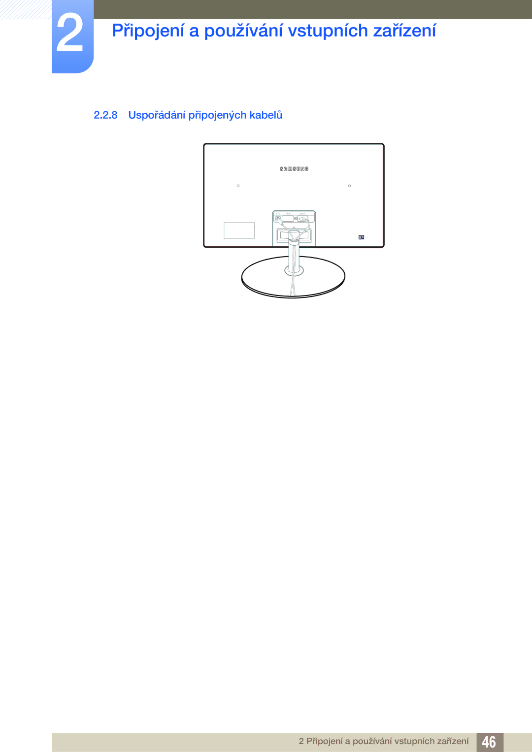 Samsung LS27C350HS/EN, LS22C350HS/EN, LS24C350HS/EN, LS22D300NY/EN manual Uspořádání připojených kabelů 