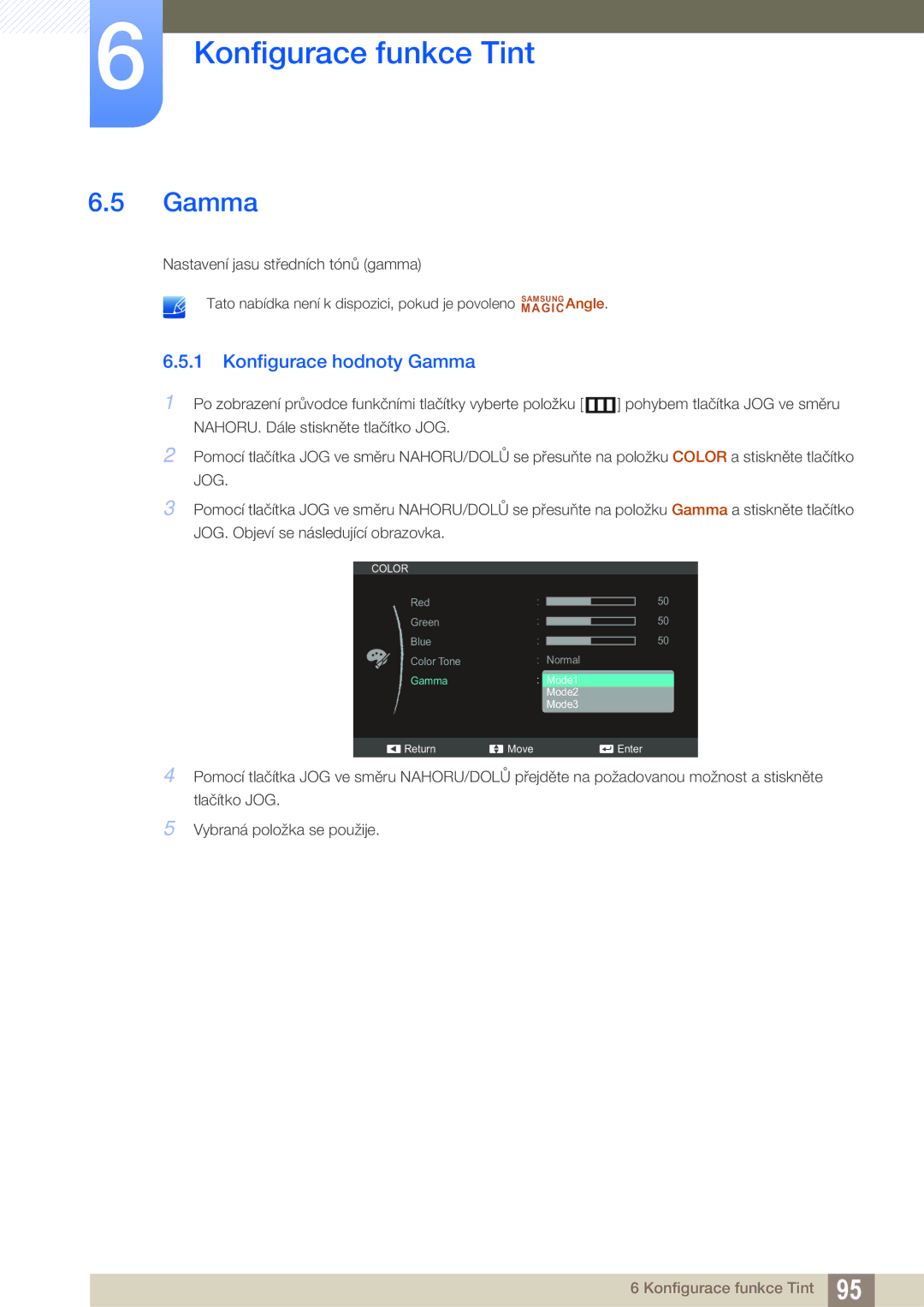 Samsung LS22D300NY/EN, LS22C350HS/EN, LS24C350HS/EN, LS27C350HS/EN manual Konfigurace hodnoty Gamma 