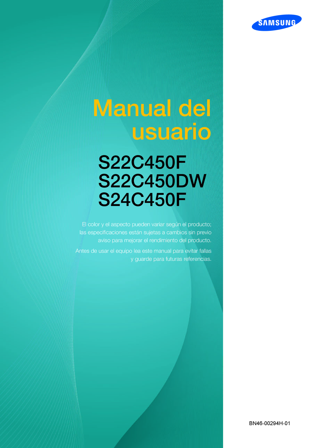 Samsung LS22C45UDW/EN, LS22C45UFS/EN manual Manual del usuario 