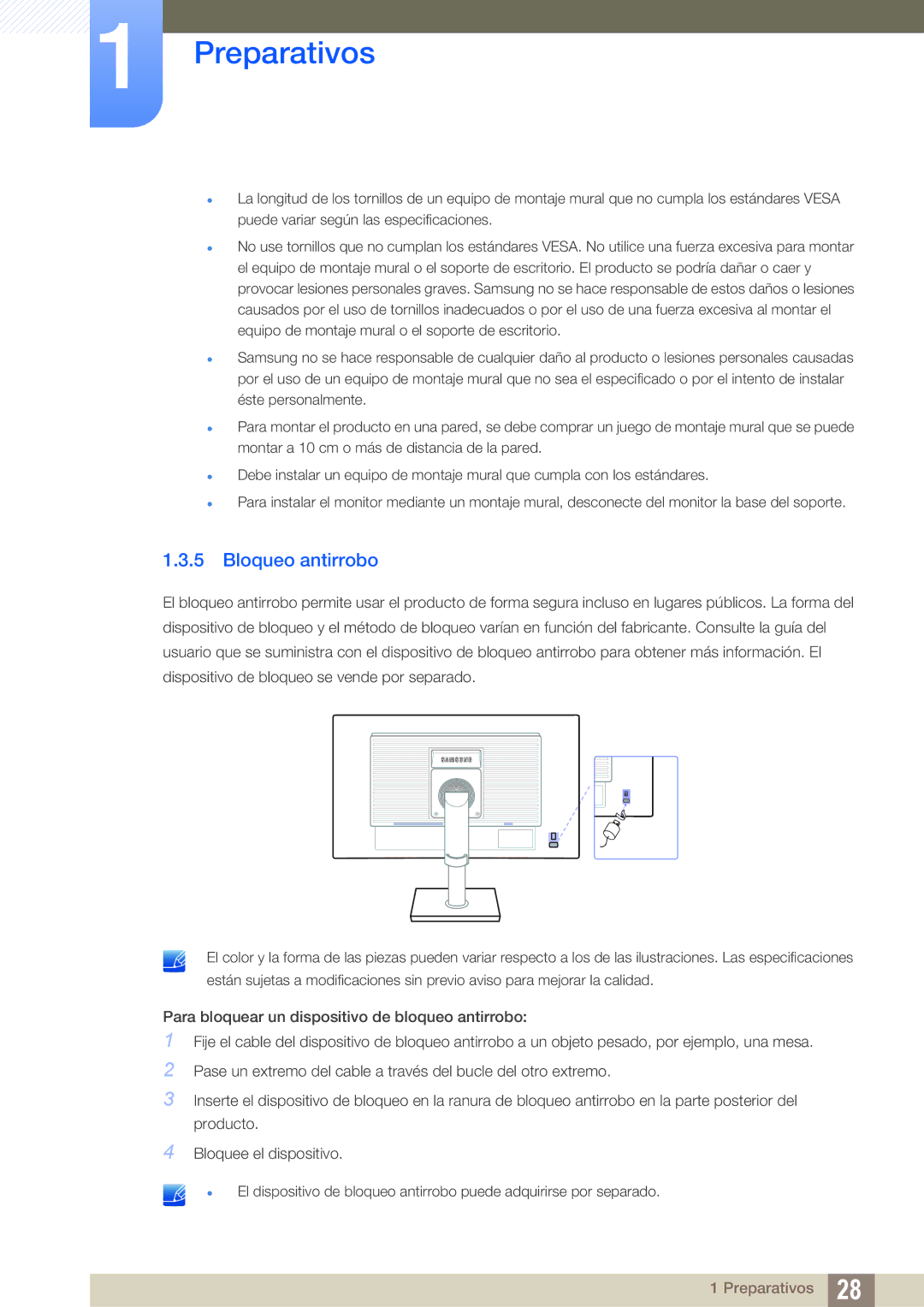 Samsung LS22C45UFS/EN, LS22C45UDW/EN manual Bloqueo antirrobo 