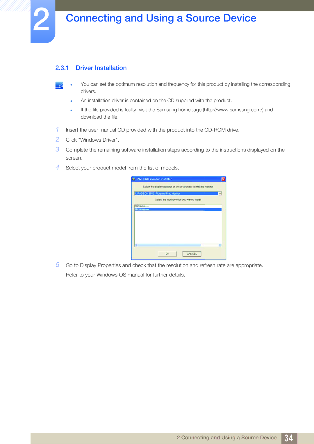 Samsung LS24C45UFS/EN, LS22C45UFS/EN, LS22C45UDW/EN manual Driver Installation 