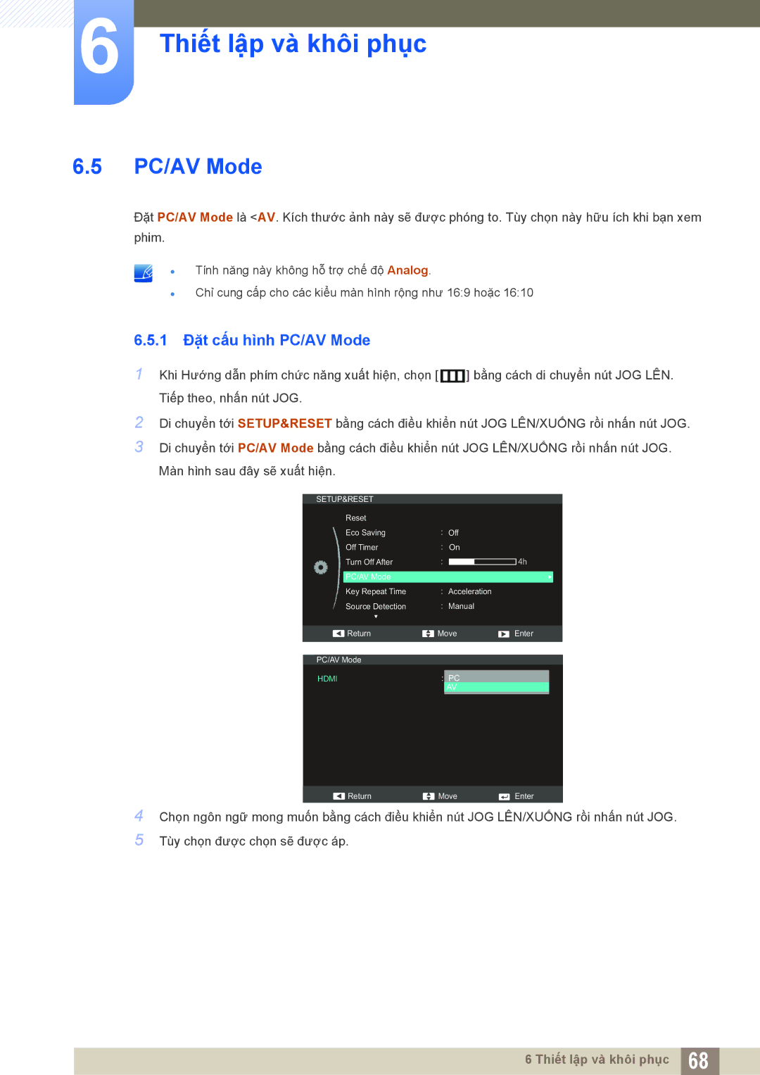 Samsung LS22C550HSMXV manual 1 Đặt cấu hình PC/AV Mode 