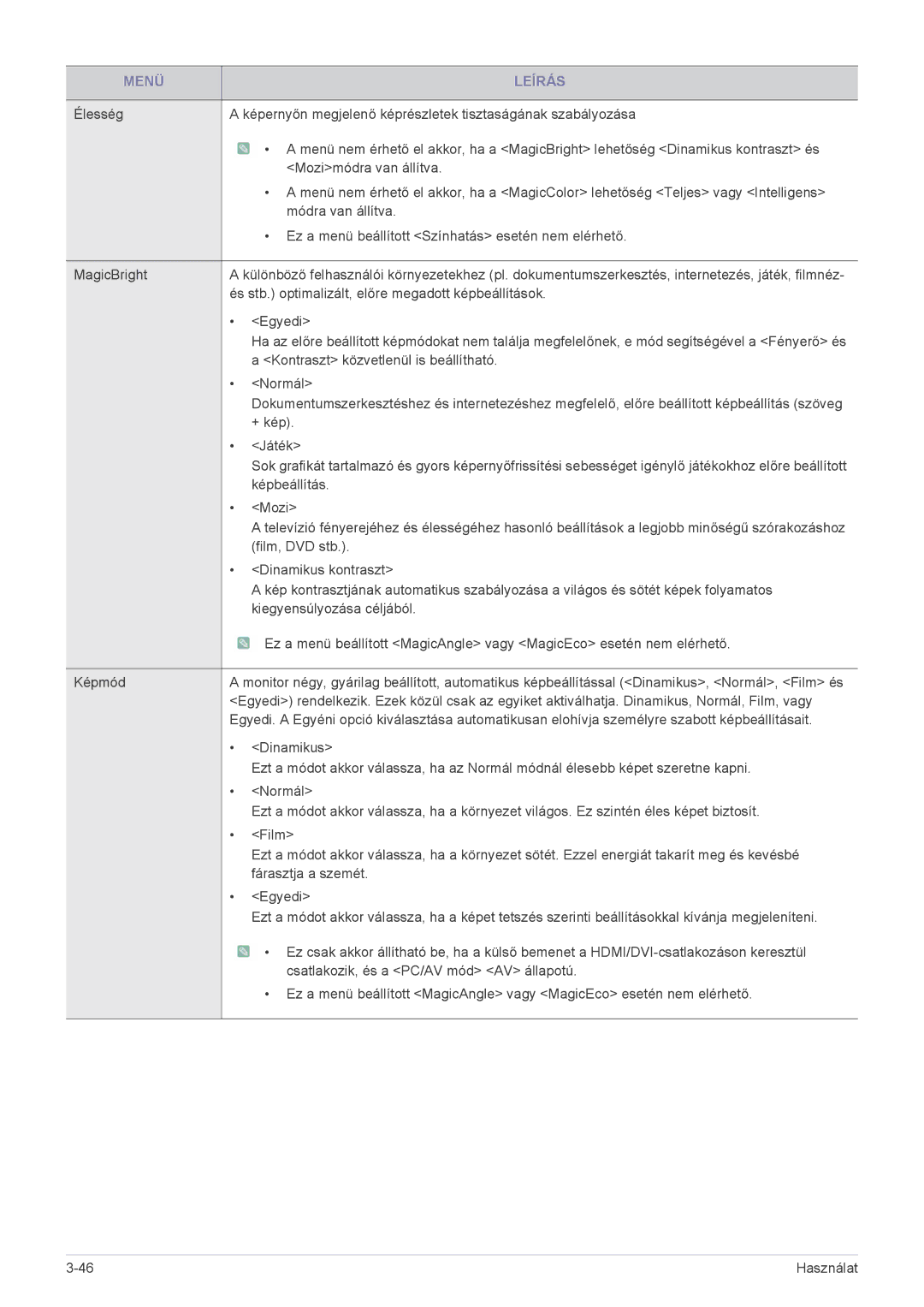 Samsung LS22CBUABV/CH, LS22CBUABV/EN, LS22CBDMBV/ZA, LS20CLYSB/EN, LS22CBUMBV/EN manual Kontraszt közvetlenül is beállítható 