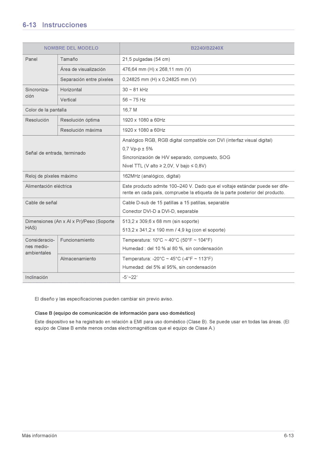 Samsung LS23CBUMBV/EN, LS22CBUABV/EN, LS22CBUMBV/EN, LS19CLYSBUEN, LS19CLWSBUEN, LS19CLNSB/EN, LS22CBUABV/CH manual B2240/B2240X 