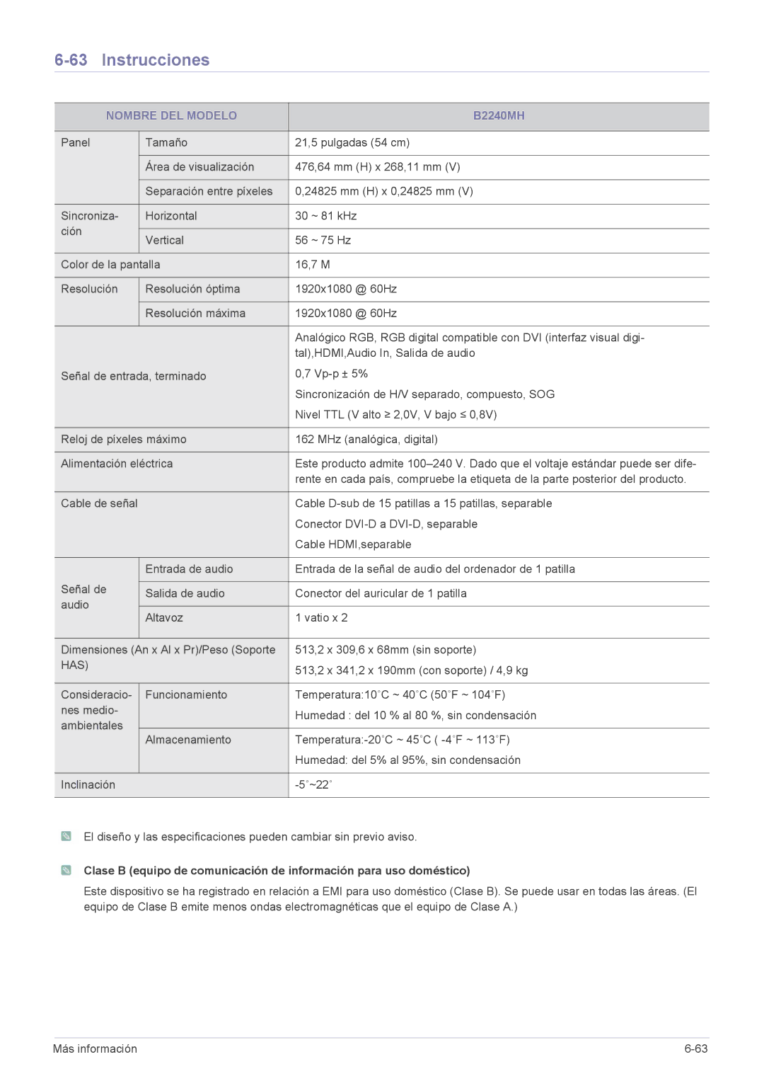 Samsung LS19CLYSBUEN, LS22CBUABV/EN, LS22CBUMBV/EN, LS19CLWSBUEN, LS19CLNSB/EN, LS22CBUABV/CH, LS23CBUMBV/EN manual B2240MH 