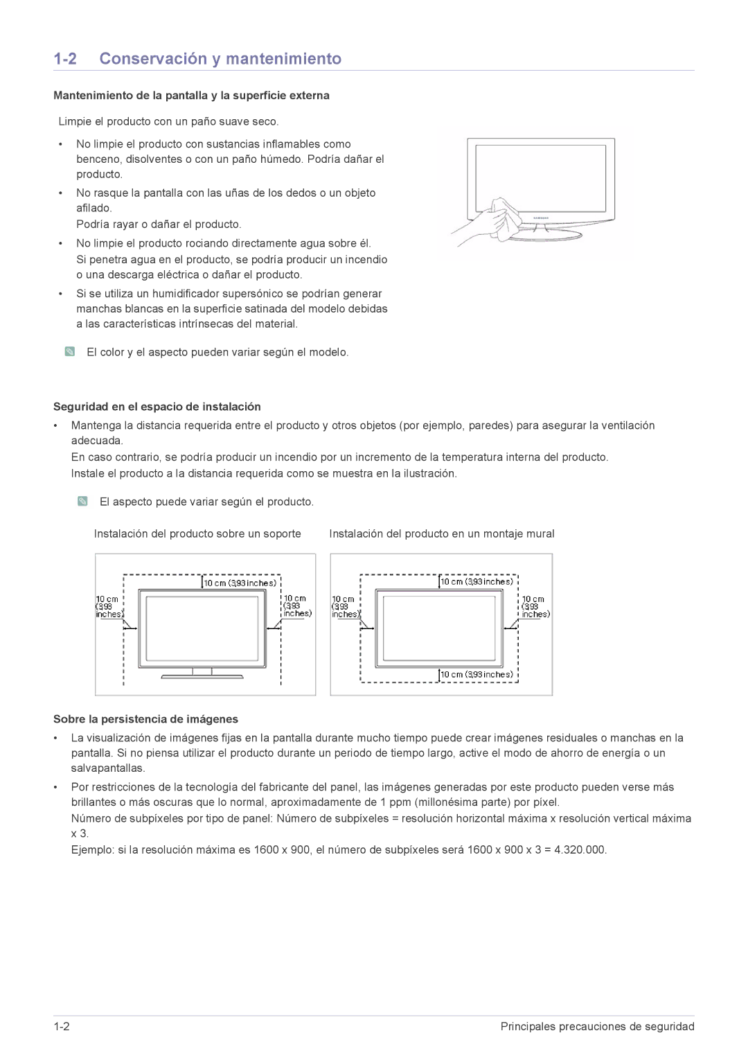 Samsung LS19CBKAB/EN, LS22CBUABV/EN Conservación y mantenimiento, Mantenimiento de la pantalla y la superficie externa 