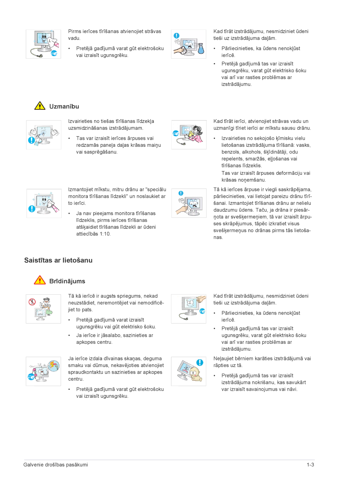 Samsung LS24CBZMBV/EN, LS22CLZSB/EN, LS20CLYSB/EN, LS22CBUMBV/EN, LS19CLYSBUEN, LS19CLWSBUEN manual Saistītas ar lietošanu 