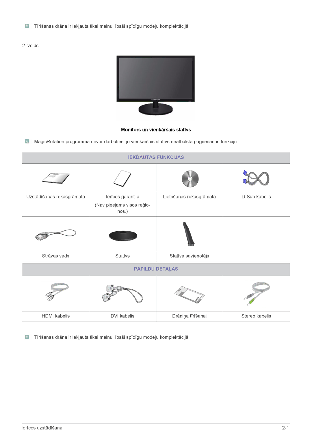 Samsung LS20CLYSB/EN, LS22CLZSB/EN, LS22CBUMBV/EN, LS19CLYSBUEN, LS19CLWSBUEN, LS19CLNSB/EN Monitors un vienkāršais statīvs 