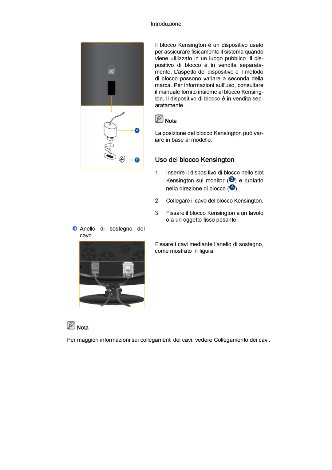 Samsung LS22CMEKFV/EN, LS22CMFKFV/EN manual Uso del blocco Kensington 