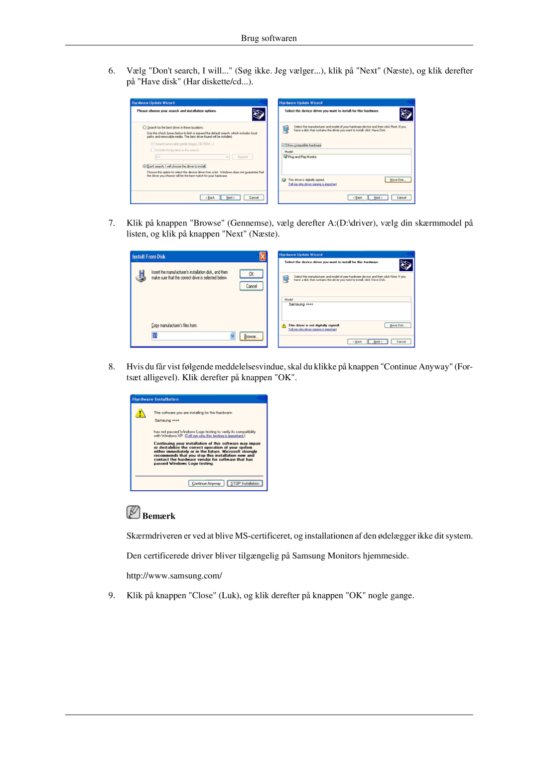 Samsung LS22CMEKFV/EN, LS22CMFKFV/EN manual Bemærk 