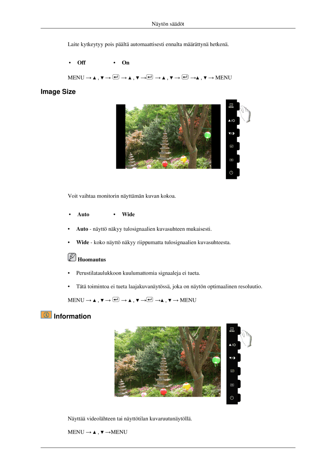 Samsung LS22CMFKFV/EN, LS22CMEKFV/EN manual Image Size, Information, Auto Wide 