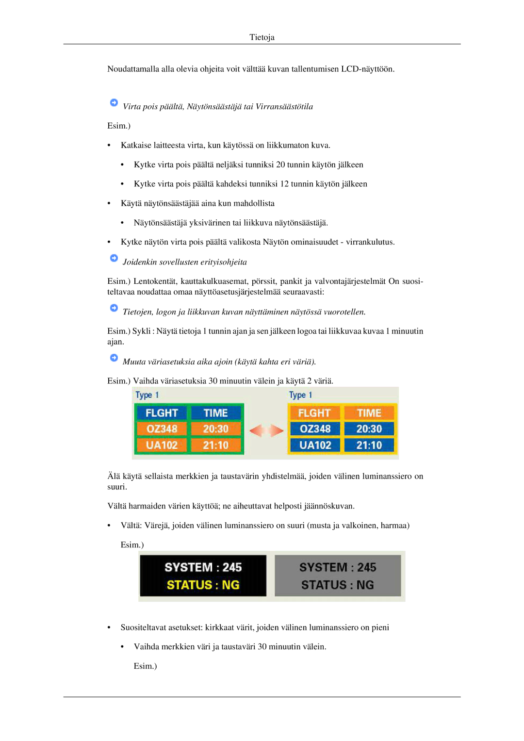 Samsung LS22CMFKFV/EN, LS22CMEKFV/EN manual Virta pois päältä, Näytönsäästäjä tai Virransäästötila 