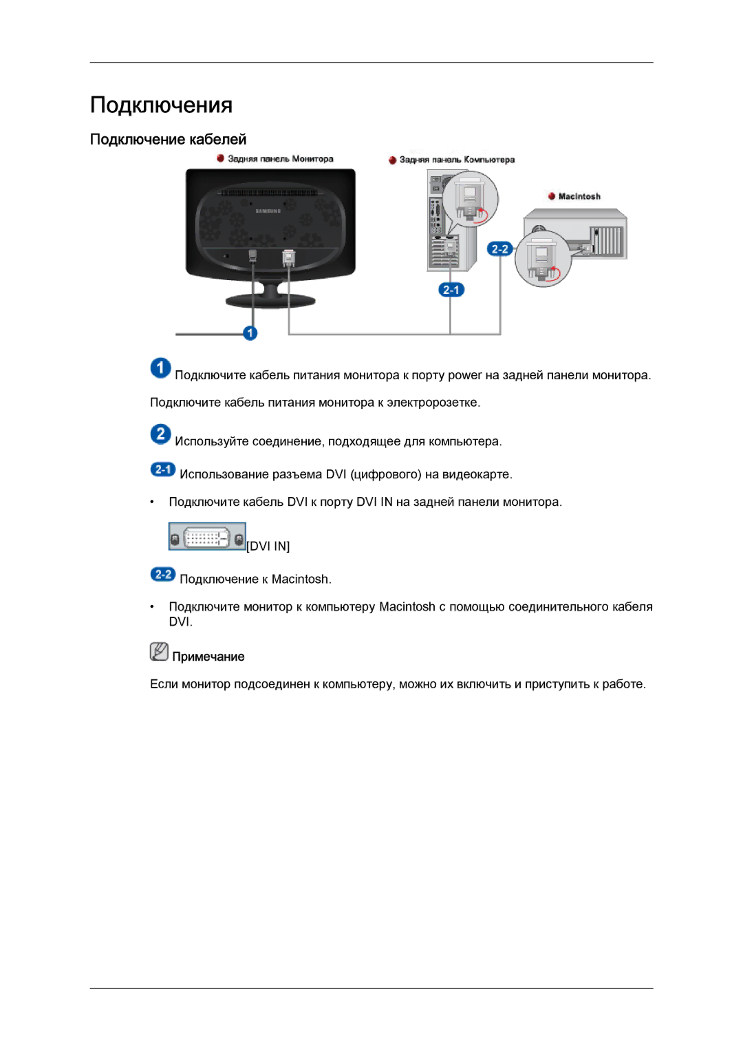 Samsung LS22CMFKFV/EN, LS22CMEKFV/EN manual Подключения, Подключение кабелей 