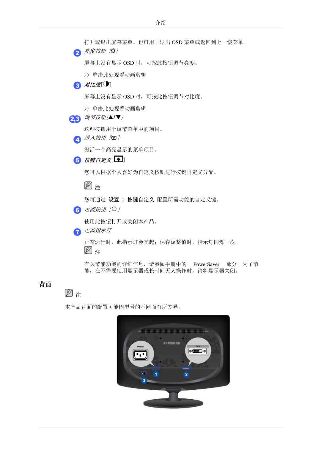 Samsung LS22CMFKFV/EN, LS22CMEKFV/EN manual 按键自定义 