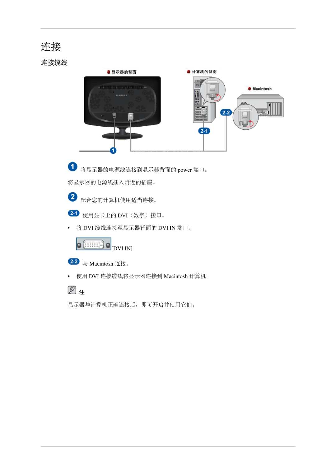 Samsung LS22CMEKFV/EN, LS22CMFKFV/EN manual 连接缆线, Macintosh 连接。 