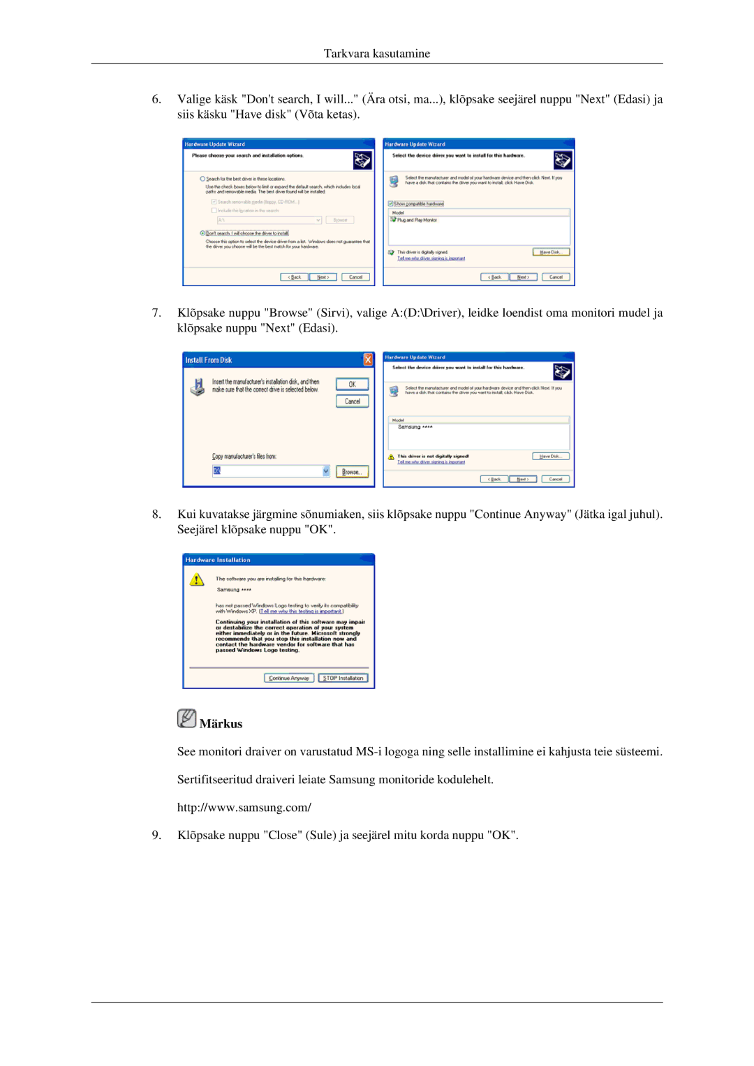 Samsung LS22CMFKFV/EN manual Märkus 