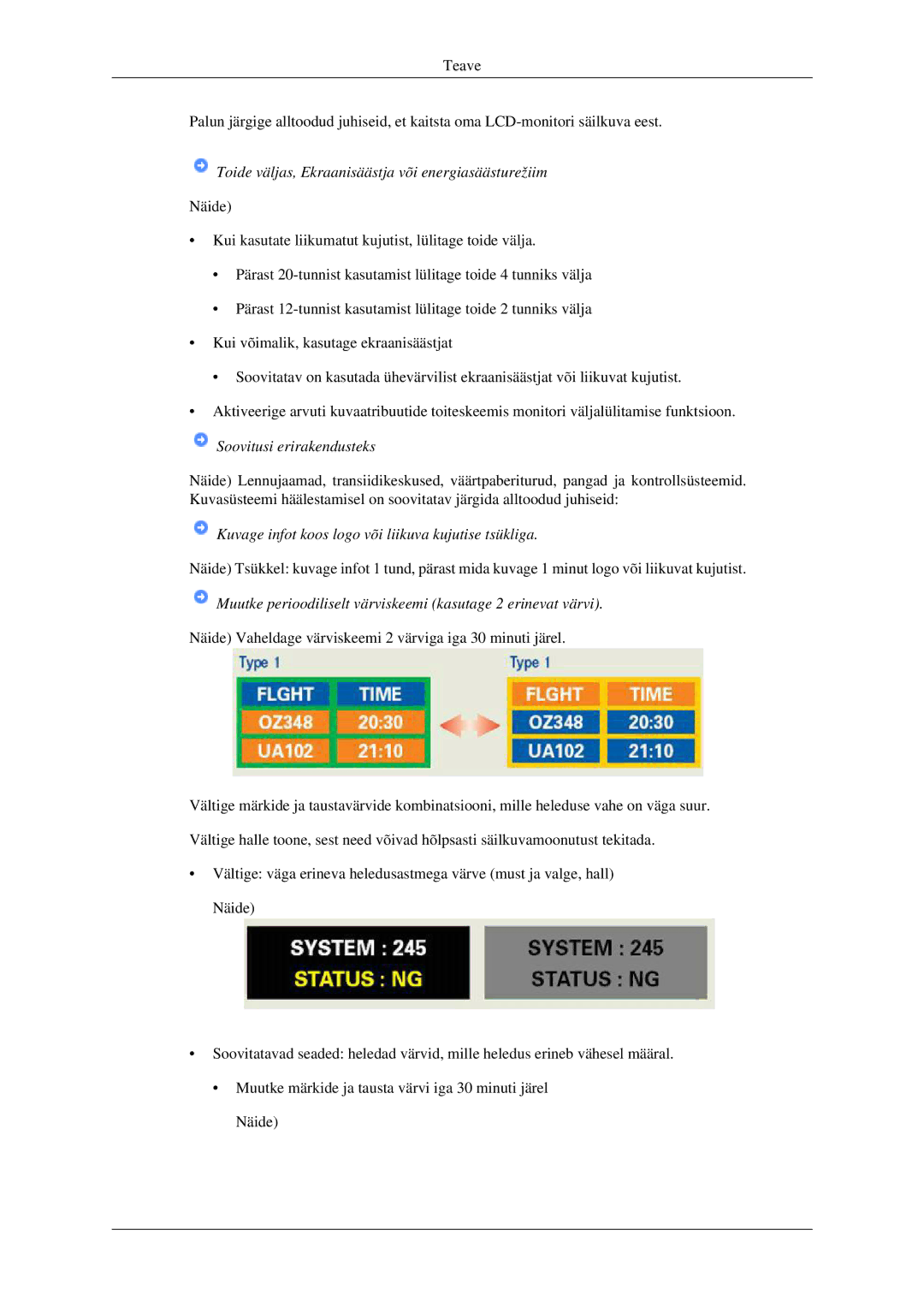 Samsung LS22CMFKFV/EN manual Toide väljas, Ekraanisäästja või energiasäästurežiim 