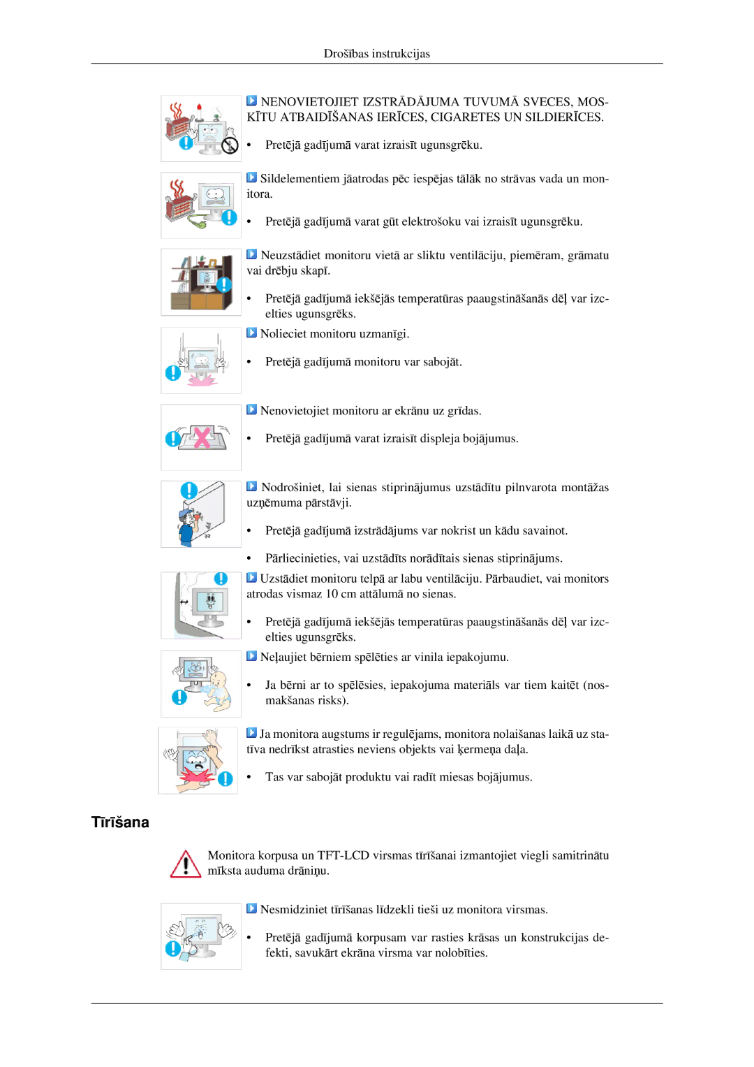 Samsung LS22CMFKFV/EN manual Tīrīšana 