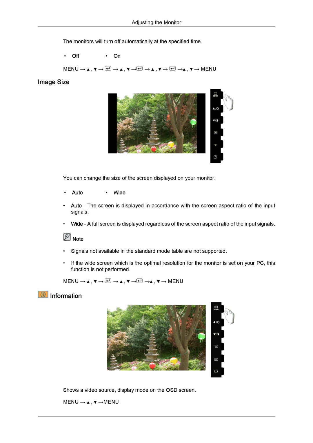 Samsung LS22CMFKFV/EN, LS22CMFKFV/ZA, LS22CMEKFV/EN, LS22CMEKFV/XK, LS22CMFKFV/ZN manual Image Size, Information, Auto Wide 