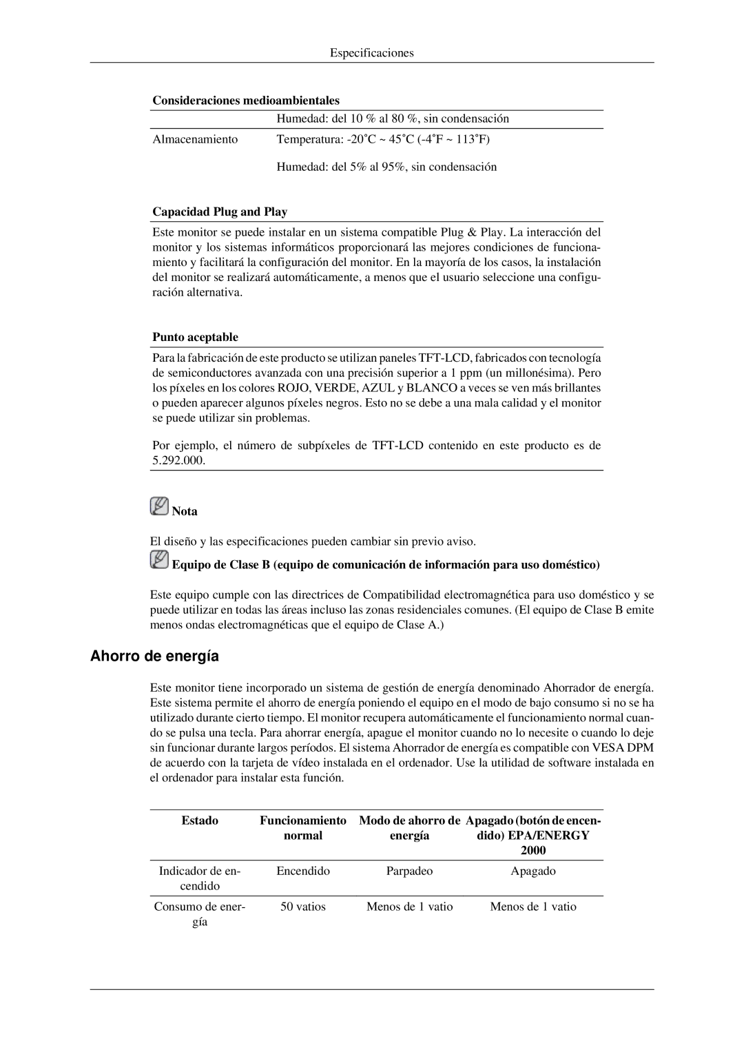 Samsung LS22CMFKFV/ZA, LS22CMEKFV/EN, LS22CMFKFV/EN manual Ahorro de energía 