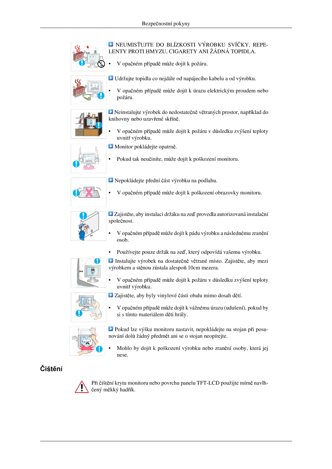 Samsung LS22CMEKFV/EN, LS22CMFKFV/ZA, LS22CMFKFV/EN manual Čištění 