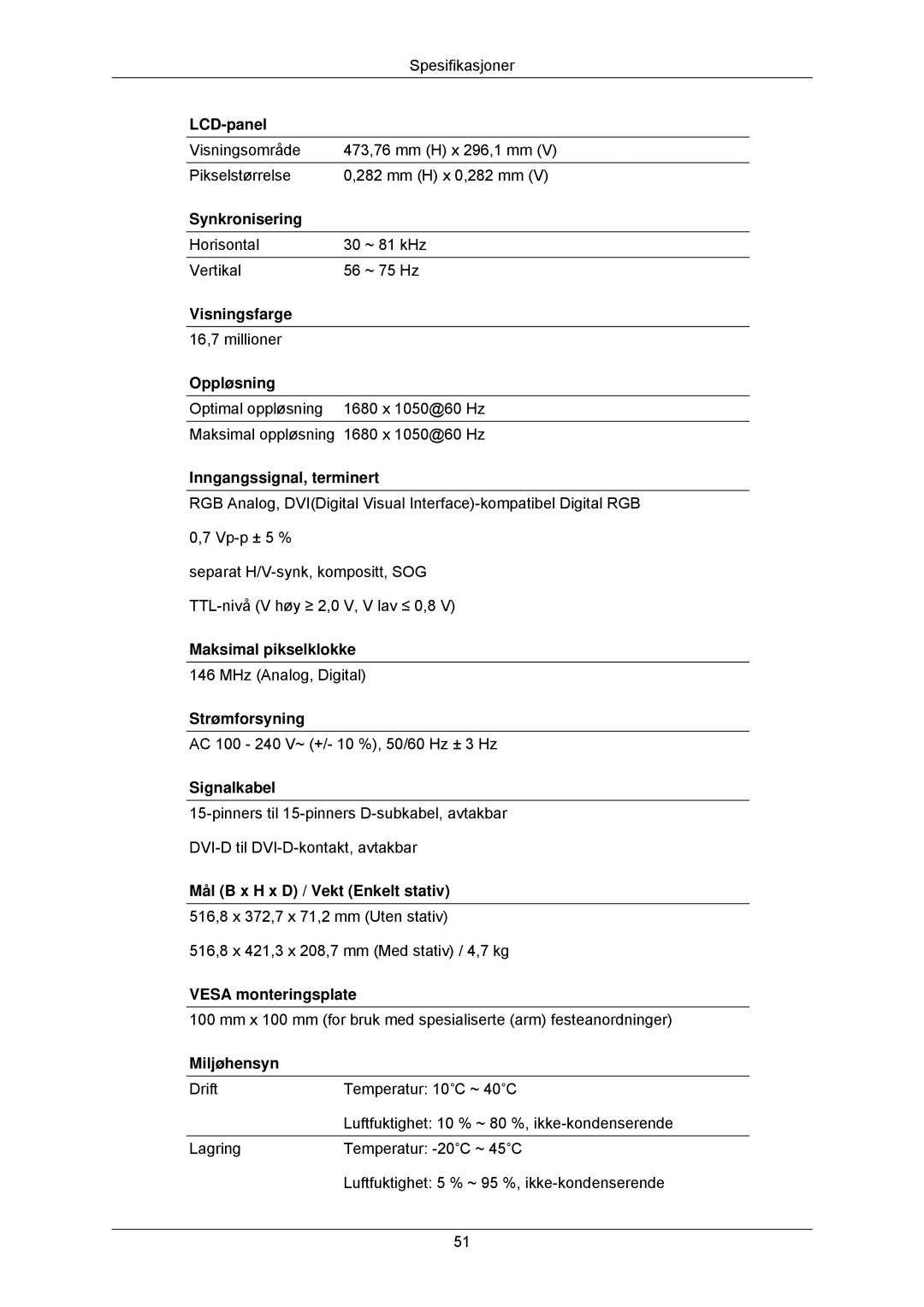 Samsung LS22CMKKFV/EN, LS22CMKKFVA/EN manual Horisontal ~ 81 kHz Vertikal ~ 75 Hz 