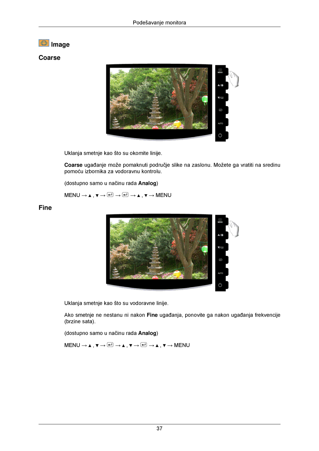 Samsung LS22CMKKFV/EN, LS22CMKKFVA/EN manual Image Coarse, Fine 