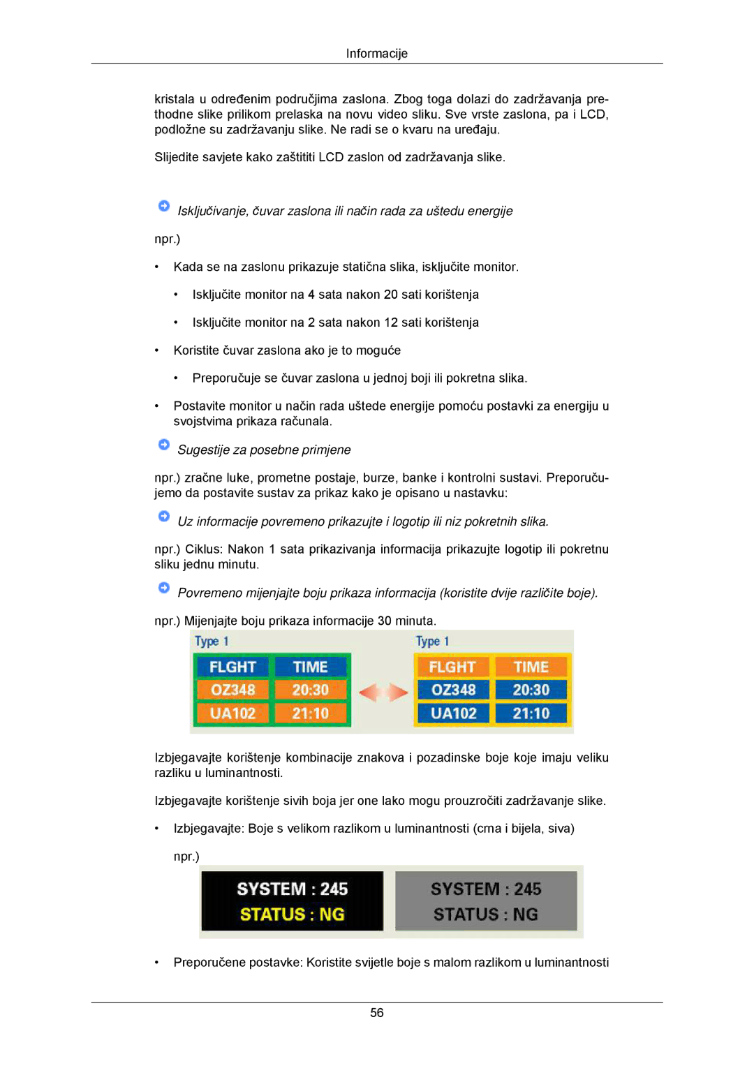 Samsung LS22CMKKFVA/EN, LS22CMKKFV/EN manual Sugestije za posebne primjene 