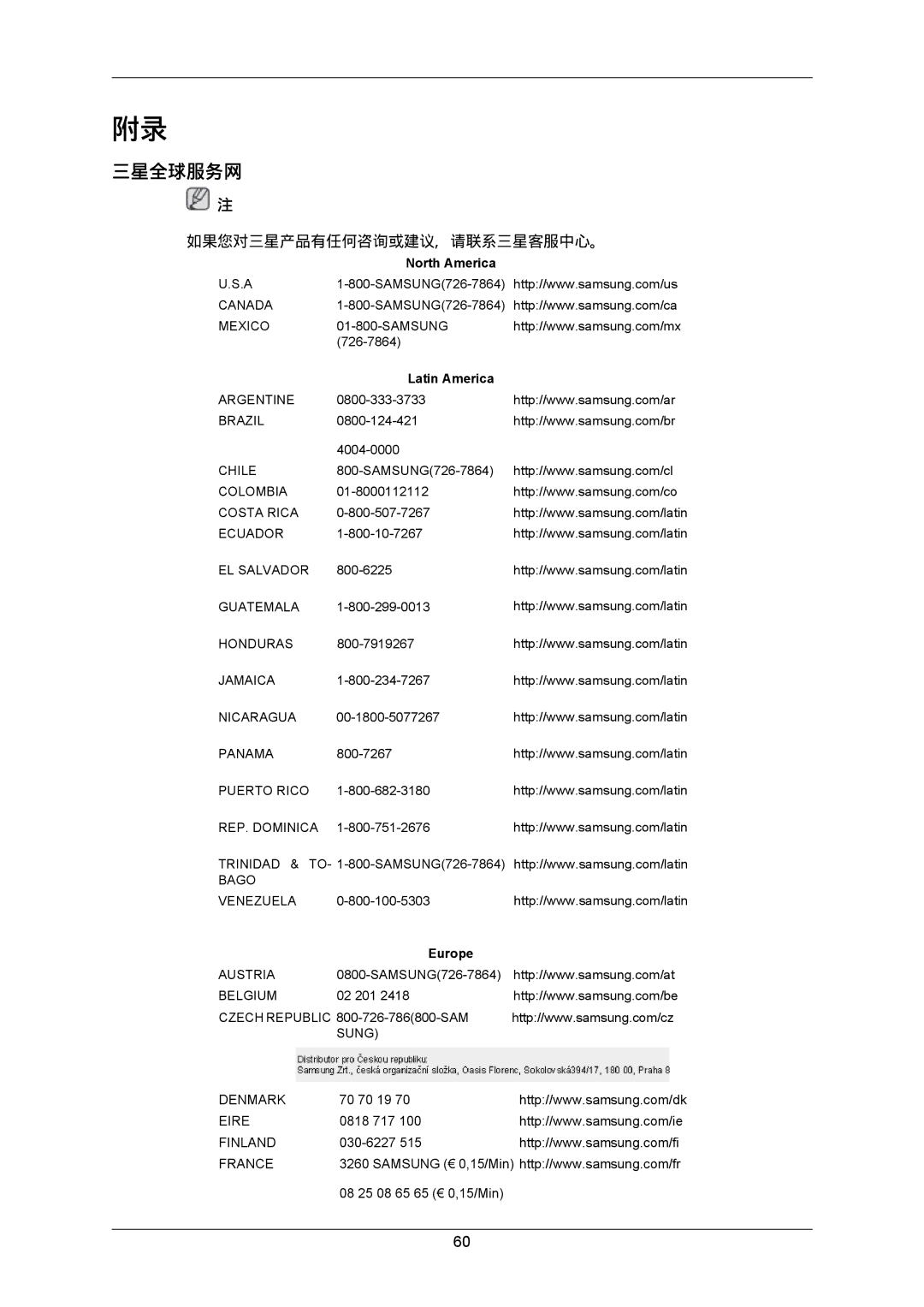 Samsung LS22CMKKHU/EN, LS22CMKKFV/EN, LS22CMKKFVA/EN, LS22CMKKFU/EN manual 三星全球服务网, 如果您对三星产品有任何咨询或建议, 请联系三星客服中心。 