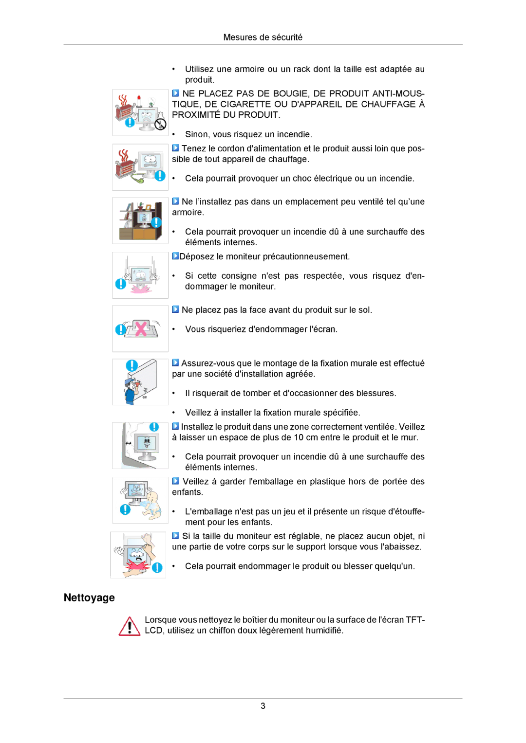 Samsung LS22CMKKHU/EN, LS22CMKKFV/EN, LS22CMKKFVA/EN manual Nettoyage 