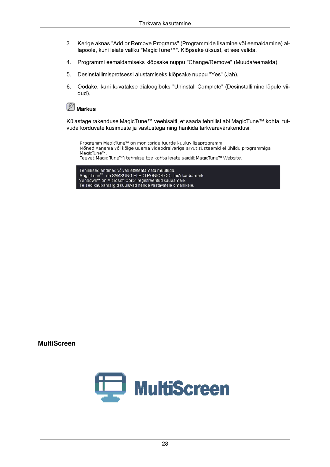 Samsung LS22CMKKFV/EN manual MultiScreen 