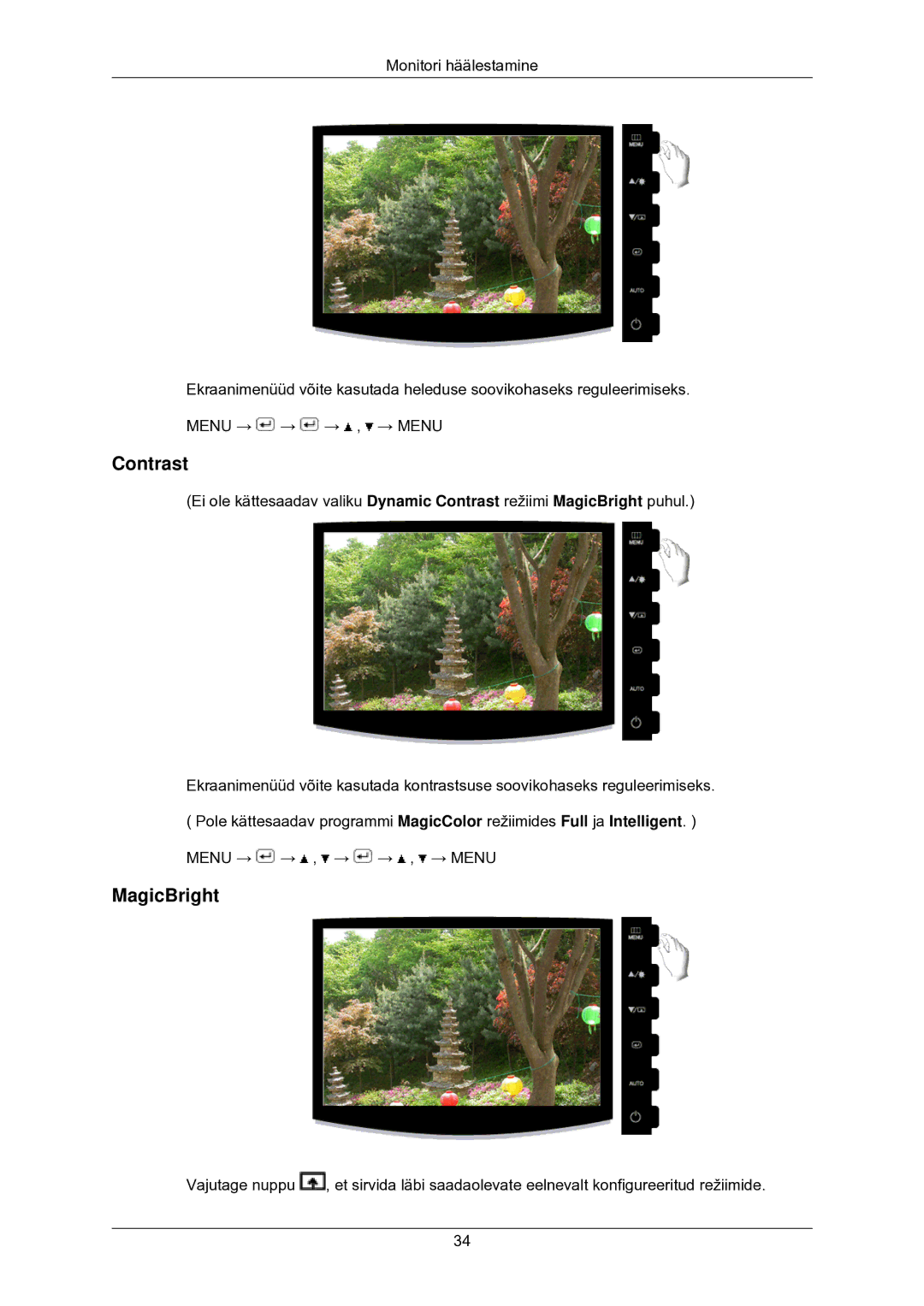 Samsung LS22CMKKFV/EN manual Contrast, MagicBright 