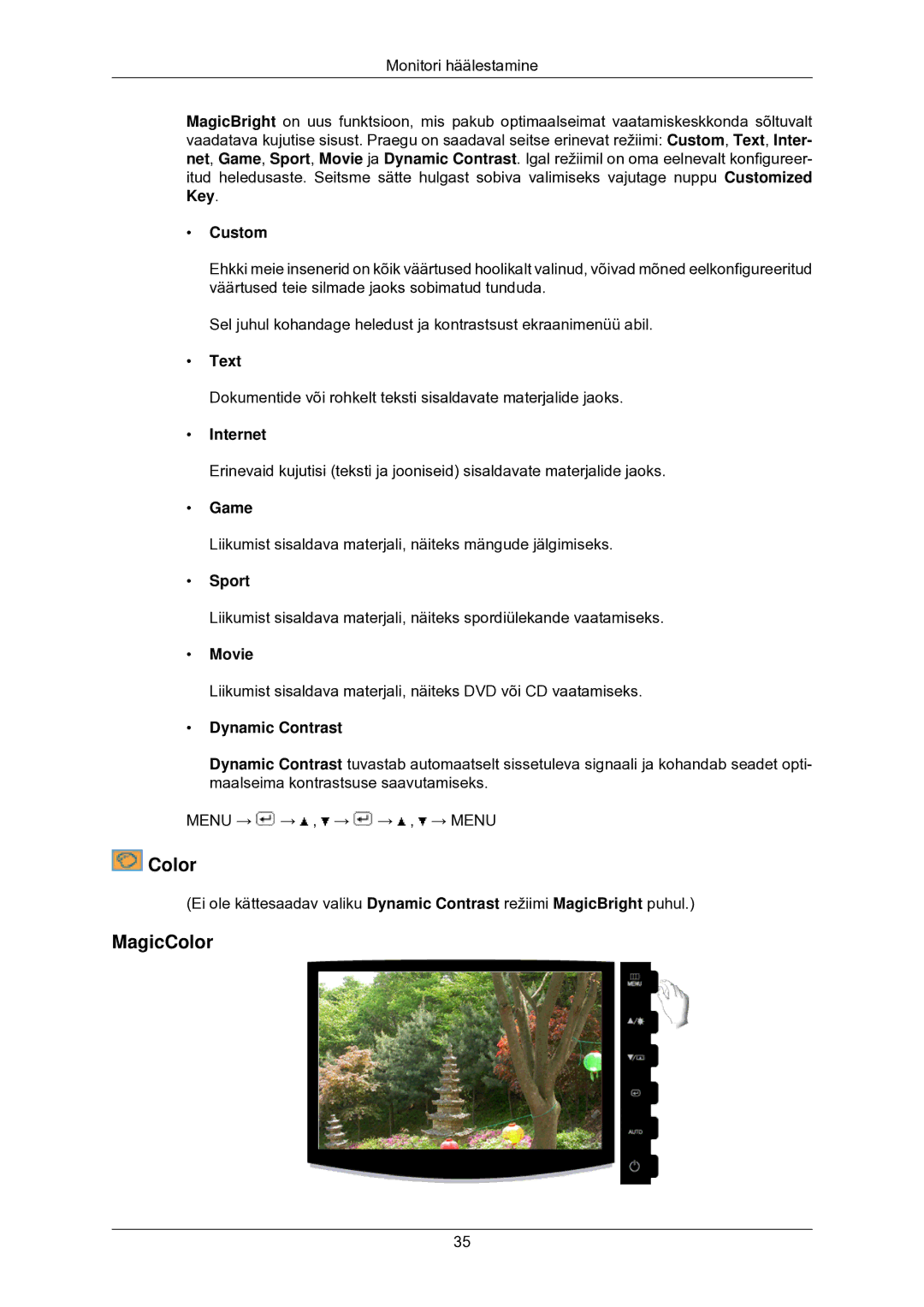 Samsung LS22CMKKFV/EN manual MagicColor 