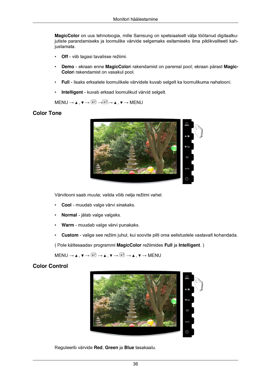 Samsung LS22CMKKFV/EN manual Color Tone, Color Control 