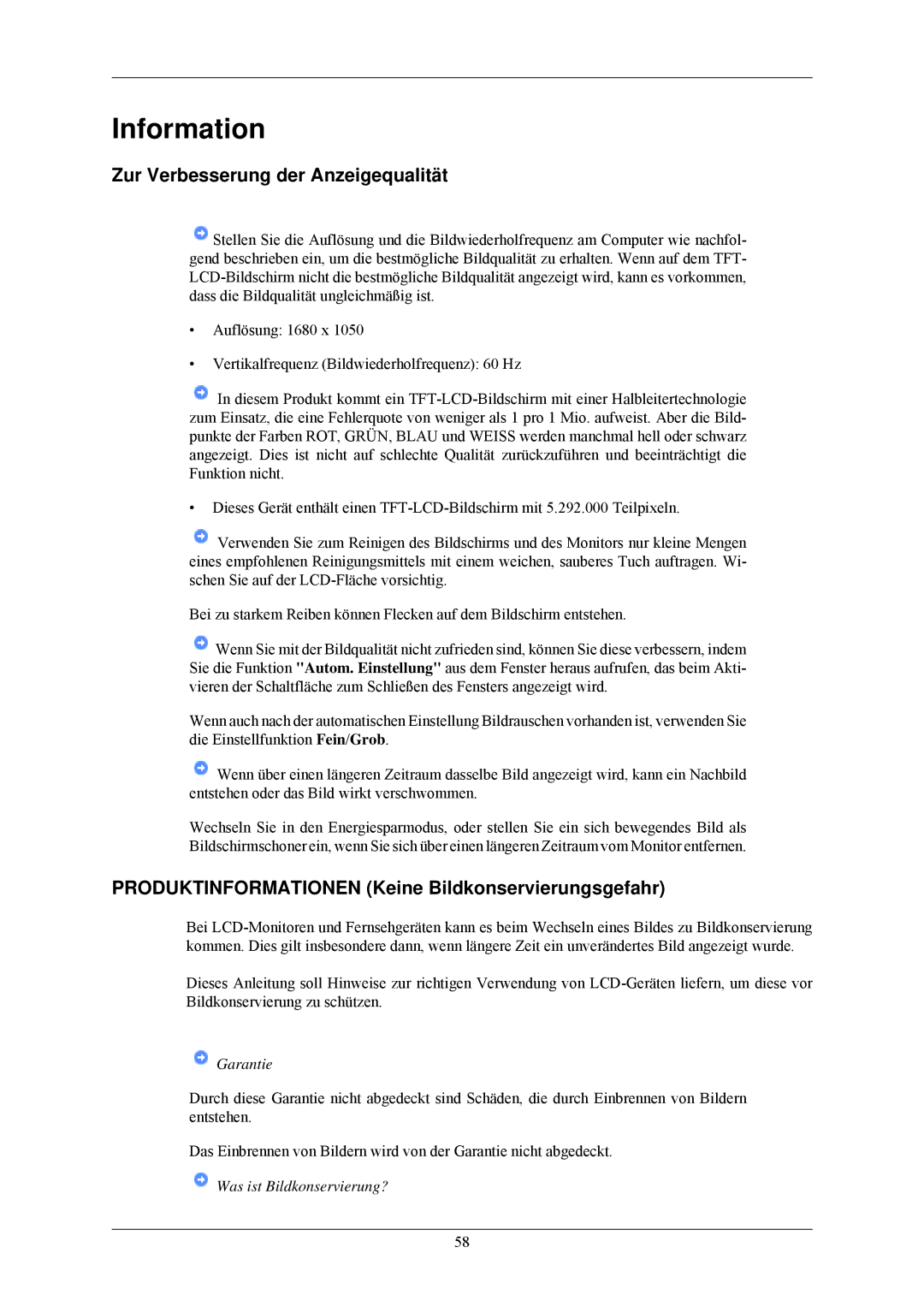 Samsung LS22CMKKFVA/EN, LS22CMKKH/XF, LS22CMKKHUA/EN, LS22CMKKFV/EN manual Information, Zur Verbesserung der Anzeigequalität 