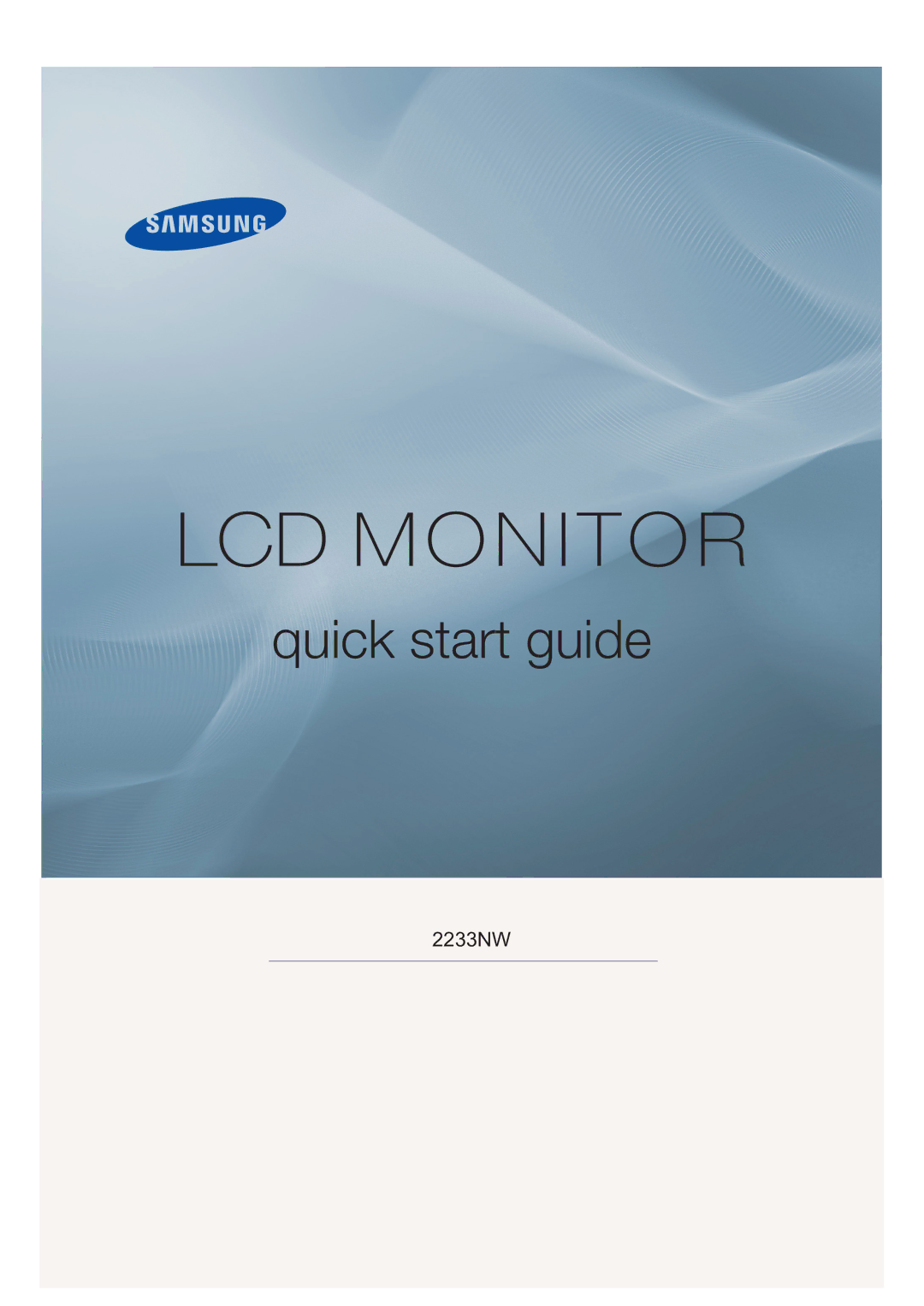 Samsung LS22CMNKFNA/EN, LS22CMNKF/EN manual LCD Monitor, SyncMaster 2233NW 