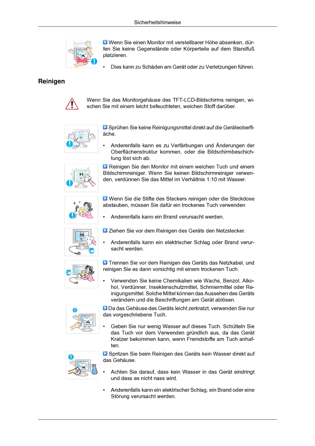 Samsung LS22CMYKF/EN manual Reinigen 