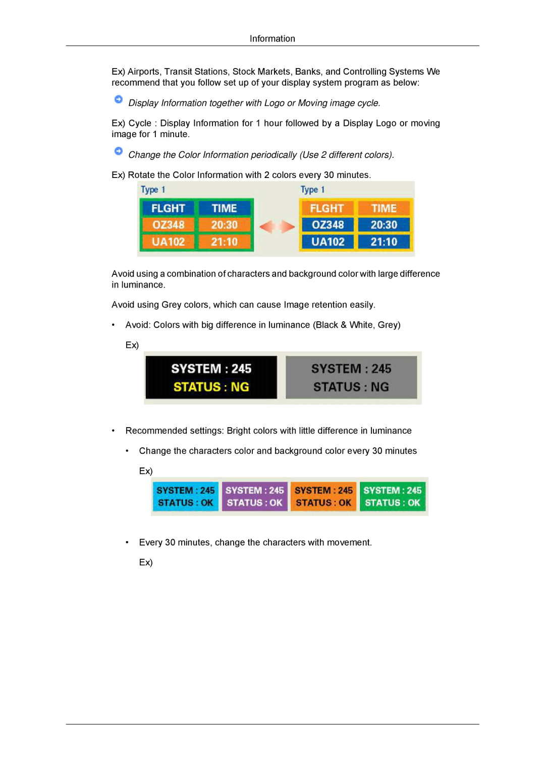 Samsung LS20CMYKF/EN, LS22CMYKFNA/EN, LS22CMYKF/EN manual Display Information together with Logo or Moving image cycle 