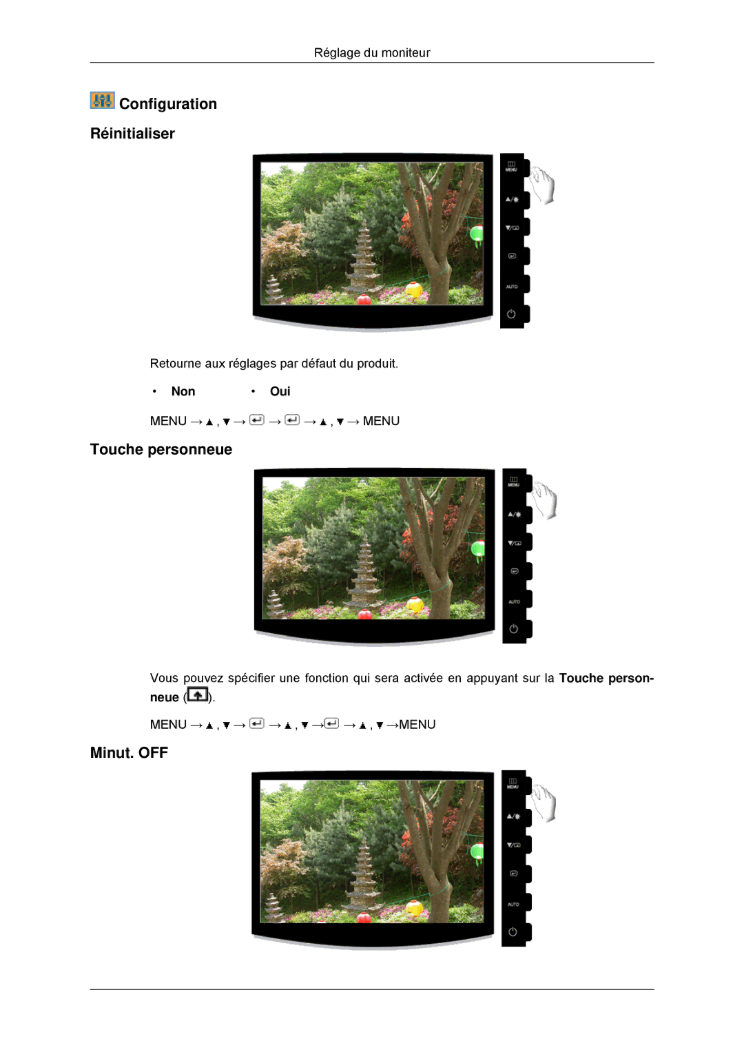 Samsung LS22CMYKF/EN, LS22CMYKFNA/EN, LS20CMYKF/EN, LS20CMYKFNA/EN manual Configuration Réinitialiser 